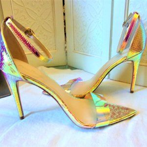 HOLOGRAM DRESS SHOES Anne Michelle Pointy Toe Stiletto Python Size 10/40